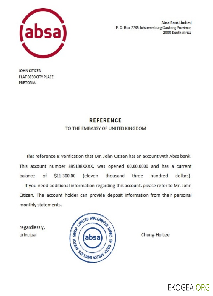 Afrique du Sud , ABSA bank , reference